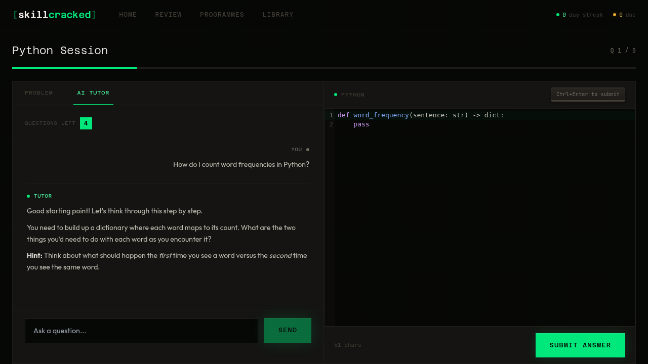 AI tutor conversation